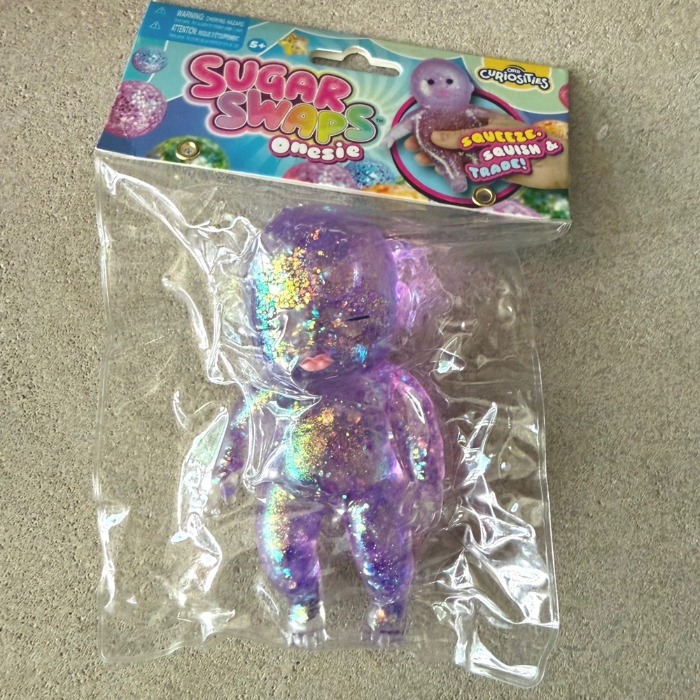 Sugar Swaps Baby Onesie Orb Purple Glitter Squishy Baby Sensory Toy NEW